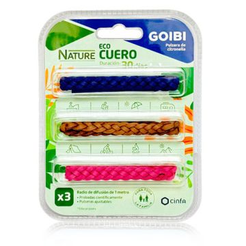Goibi Nature Pulsera Citronela Eco Cuero 3Uds