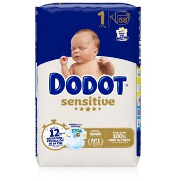 Dodot Sensitive Pañal T1 2-5Kg 58Uds