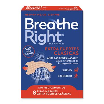 Breathe Right Tiras Nasales Clasicas Extrafuertes 8Uds