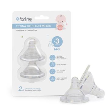 Farline Bebe Tetina Flujo Medio 3m+ 2Uds