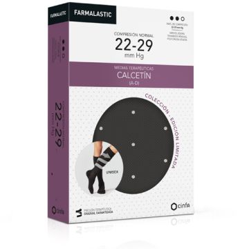 Farmalastic Calcetin Gris con Topos Compresion Normal T-EG