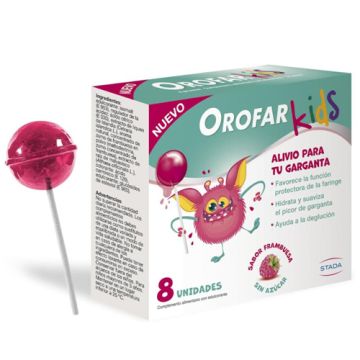 Orofar Kids Paletas Sabor Frambuesa 8Uds