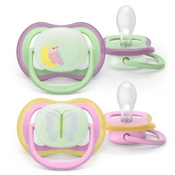 Avent Ultra Air Chupete Ortodoncia Nocturno Rosa 6-18m 2Uds