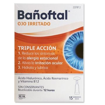 Bañoftal Ojo Irritado Gotas Monodosis 0,5ml 15Uds