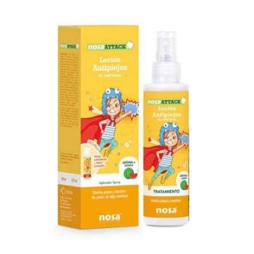 Nosa Attack loción antipiojos piretrina spray 100ml + lendrera
