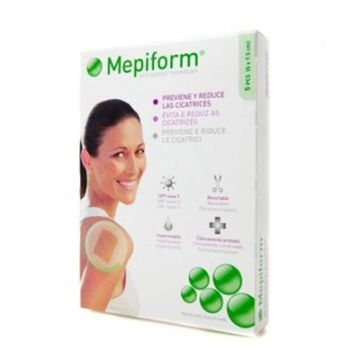 Mepiform Reductor de cicatriz silicona lamina 5x7.5 cm 5uds