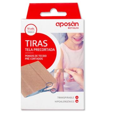 Aposan Botiquin Tiras Tela Precortada 10x6cm 10Uds