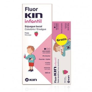 Fluorkin Infantil Enjuague Fresa 500ml + Pasta Dental 50ml