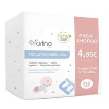 Farline Bebe Toallitas Higienicas Triplo 3x72 Uds