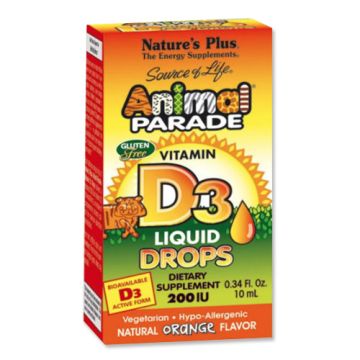 Natures Plus Animal Parede Vitamina D3 Gotas 10ml