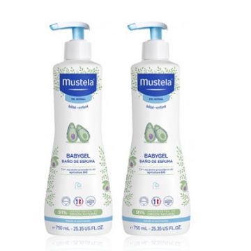 Mustela Bebe Babygel Baño de Espuma Duplo 2x750ml