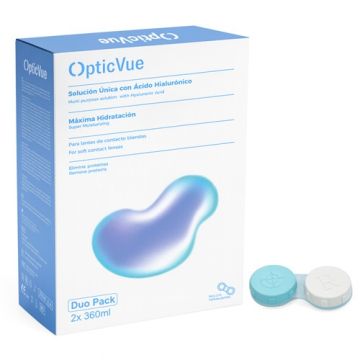 OpticVue Solucion Unica con Acido Hialuronico Duplo 2x360ml OpticVue Solucion Unica con Acido Hialuronico Duplo 2x360ml