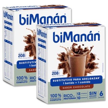 Bimanan Batido Sabor Chocolate Duplo 2x6Uds