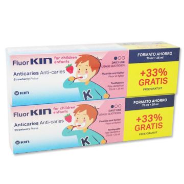 Fluorkin Infantil Pasta Dental Fresa Duplo 2x100ml