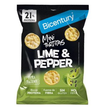 Bicentury Mini Tortitas Sabor Lima y Pimienta 60gr Bicentury Mini Tortitas Sabor Lima y Pimienta 60gr