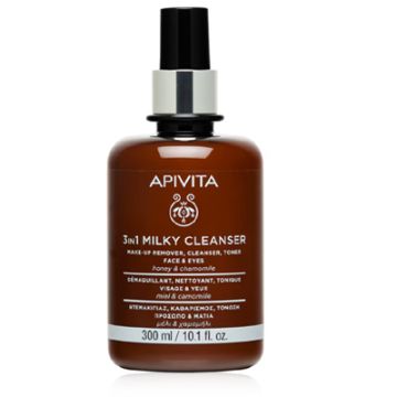 Apivita Cleansing 3 en 1 Leche Limpiadora Cara-Ojos 300ml