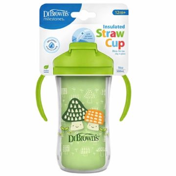 Dr Browns Vaso Termico con Pajita Rosa 12m+ 300ml