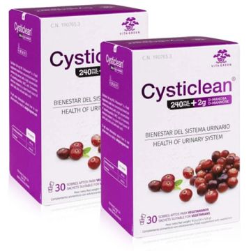 Cysticlean 240mg Pac + 2g D-Manosa Duplo 2x30 Sobres Cysticlean 240mg Pac + 2g D-Manosa Duplo 2x30 Sobres