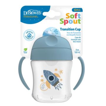 Dr Browns Vaso con Boquilla Antiderrame Azul 6M+ 180ml