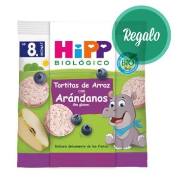 Hipp - Tortitas Arroz Manzana y Arandano +8m 30gr -Regalo-