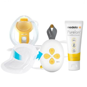 Medela Extractor Solo Manos Libres + Purelan 37gr + Discos 30Uds