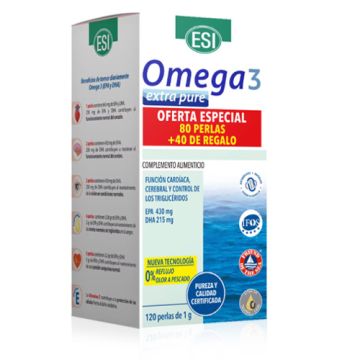 ESI Omega 3 Extra Pure 80 Perlas + 40 Perlas Regalo ESI Omega 3 Extra Pure 80 Perlas + 40 Perlas Regalo