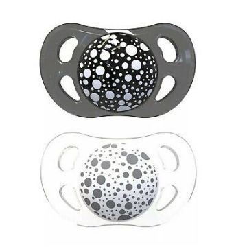 Twistshake Chupete Anatomico Silicona Negro y Blanco 0-6m+ 2 Uds