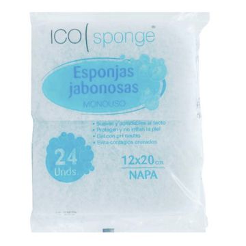 Ico Esponjas Jabonosas Monouso 12x20cm 24Uds