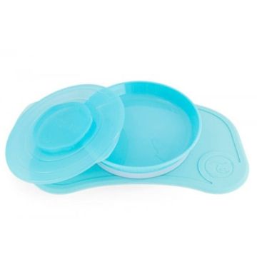 Twistshake Click-Mat Mantel Antideslizante + Plato Azul