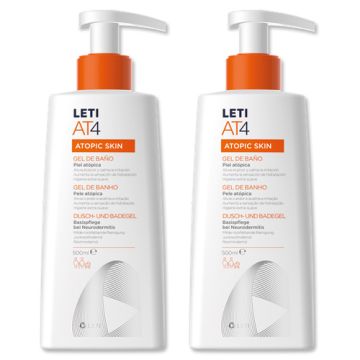 Leti AT4 Gel de Baño Piel Atopica Duplo 2x500ml