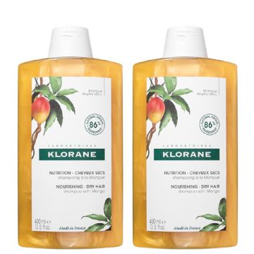 Klorane Champu Nutritivo a la Manteca de Mango Duplo 2x400ml
