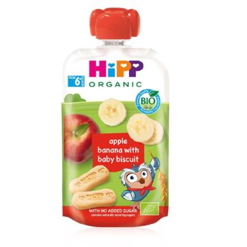 Hipp Pure Frutas Bio Manzana, Platano y Galleta 100gr