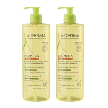Aderma Exomega Control Aceite Limpiador Emoliente Duplo 2x500ml