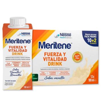 Meritene Fuerza y Vitalidad Bebida Sabor Vainilla 12x180ml