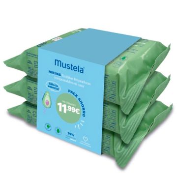 Mustela Toallitas Limpiadoras Triplo 3x60Uds