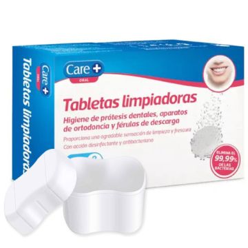 Care+ Oral Tabletas Limpiadoras Triplo 3x30Uds +Estuche Limpiador