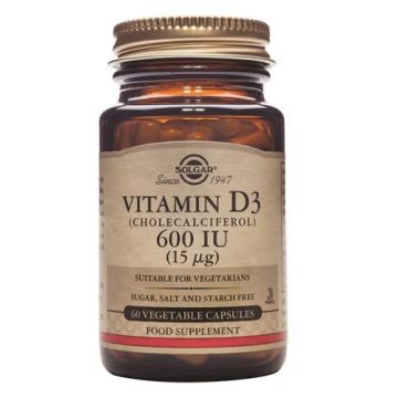 Solgar Vitamina D3 600 UI 15mcg Colecalcif. Lanolina 60Cap