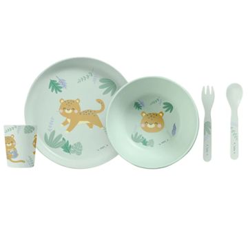 Vajilla Jungle Cheetahs Verde Set 5 Piezas