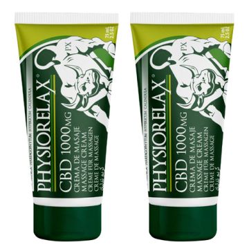 Physiorelax CBD 1000mg Crema de Masaje Duplo 2x75ml