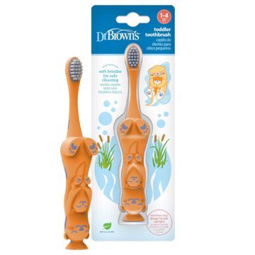 Dr Browns Cepillo Dental Infantil Nutrias Naranja 1-4 Años
