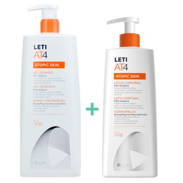 Leti AT4 Gel de Baño 500ml + Leche Corporal 250ml 
