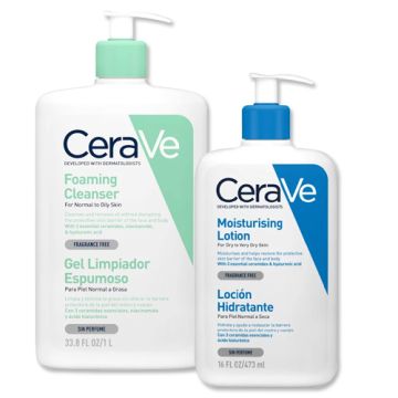 Cerave Limpiador Espumoso 1L + Locion Hidratante 473ml