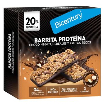 Bicentury Barrita Hiperproteica Choco Cereales Frutos Secos 3Uds