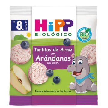 Hipp Biologico Tortitas Arroz Manzana y Arandano +8m 30gr