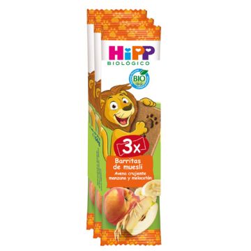 Hipp Barrita Muesli Avena Manzana y Melocoton Triplo 3x20gr