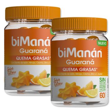 Bimanan Guarana Quemagrasas Sabor Citrico Duplo 2x60 Gummies