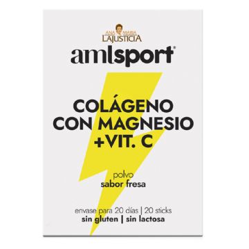 Lajusticia Amlsport Colageno-Magnesio+Vitamina C Fresa 20 Sticks