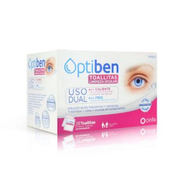 Optiben Toallitas limpieza ocular uso dual 28 uds