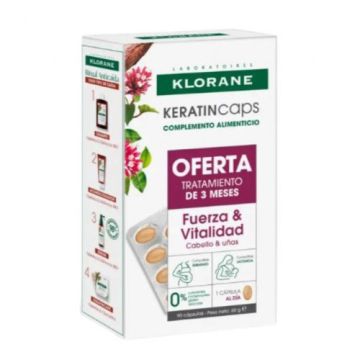 Klorane Keratincaps Fuerza y Vitalidad Triplo 3x30Caps