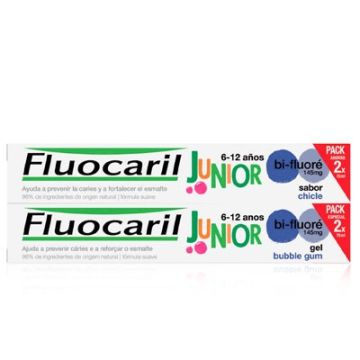 Fluocaril Junior 6-12 Años Gel Sabor Chicle Duplo 2x75ml
